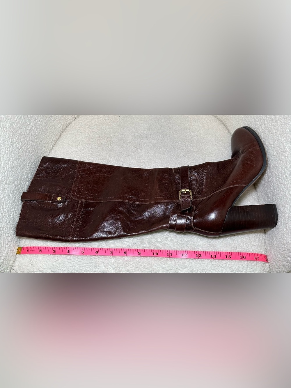 Audrey Brooke Brown Leather Boots Knee High Riding Fall Rich Preppy Classic 7.5 - Picture 15 of 16